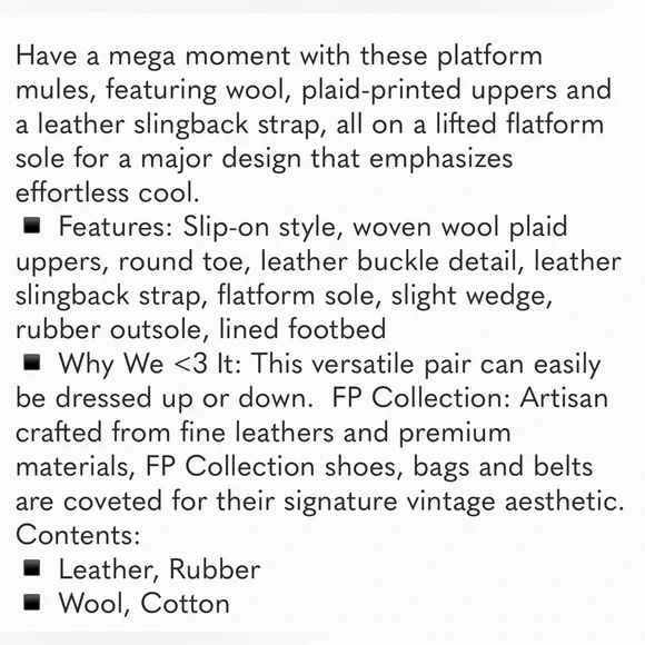 New ‼️ FREE PEOPLE Astrid Platform Mules. Size 8 - Picture 8 of 11